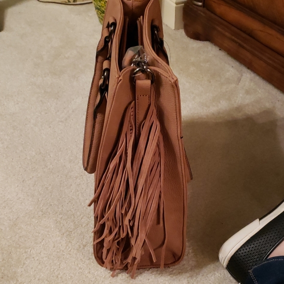 Tan leather purse with fringe - Picture 2 of 4